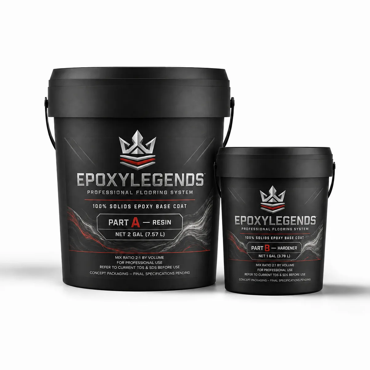 EPOXYLEGENDS designer metallic epoxy Part A resin and Part B hardener